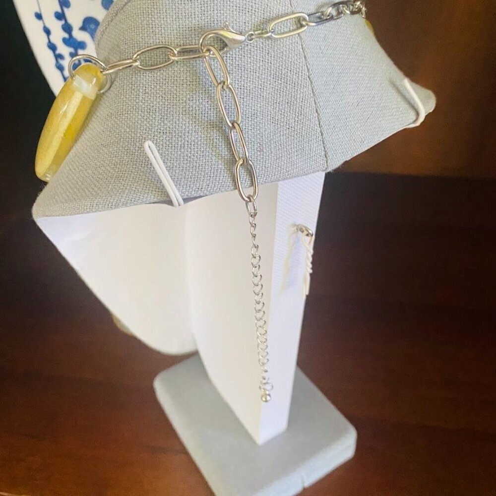 Myrna Lee Chang Lucite Discs Pearls Statement Necklace Vintage - Picture 5 of 6